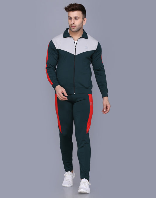 Bottle Green & Red TrackSuit