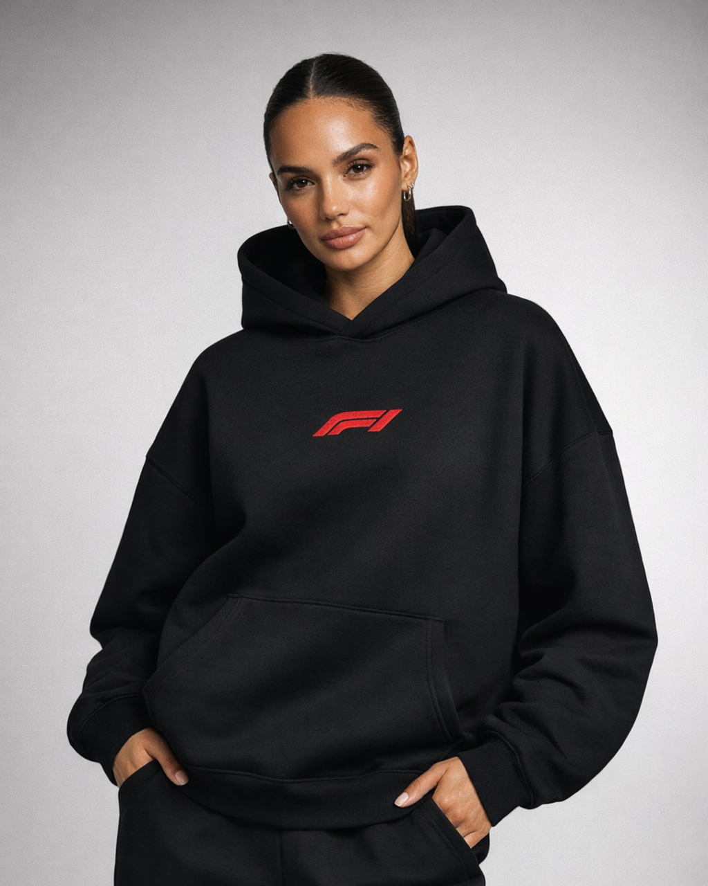 F1 EDITION - LOOSE FIT UNISEX BLACK HOODIE