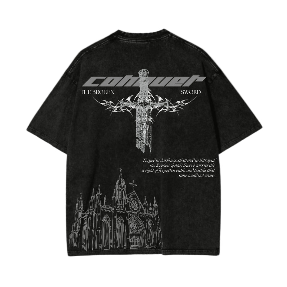 CONQUER ACIDWASH TEE OVERSIZED