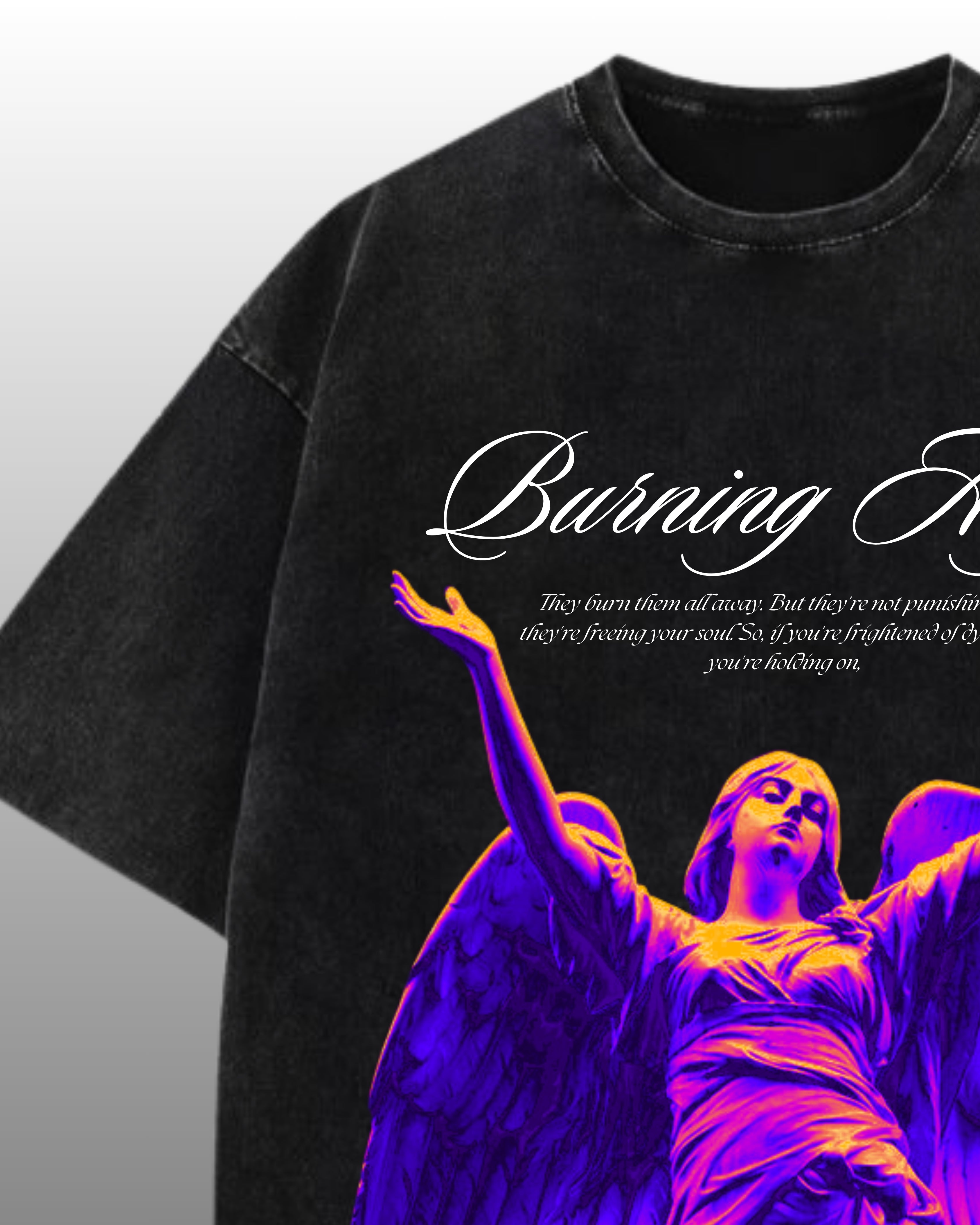 BURNING ANGEL | ACIDWASH TEE | LOOSE FIT | 240 GSM