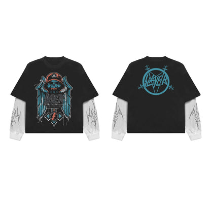 Slayer Designed Long Sleeve Oversized Tee