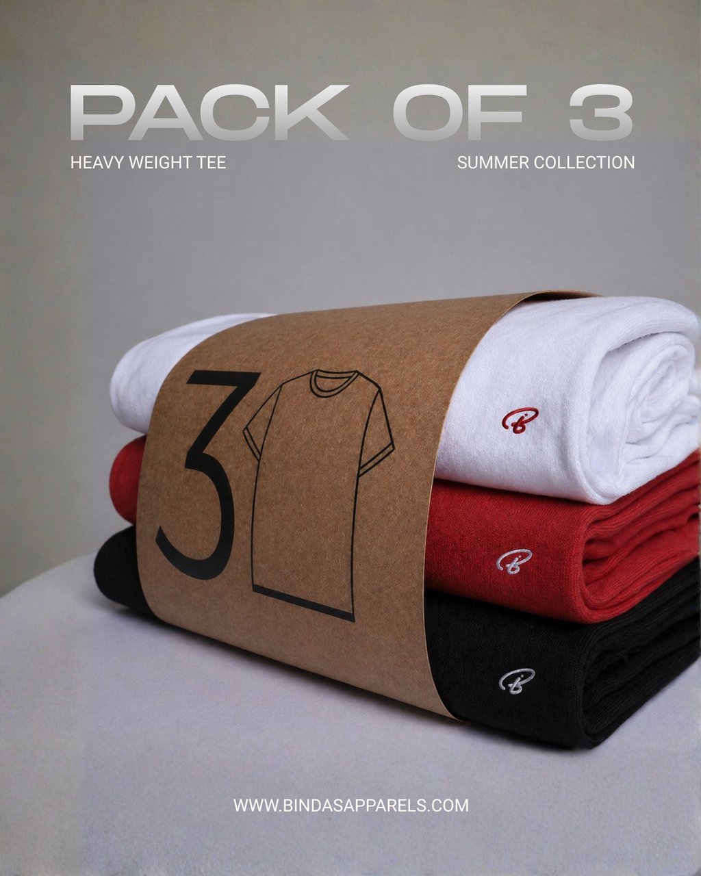 PACK - 3 COLOR  OVERSIZED TEE | 240GSM  | UNISEX