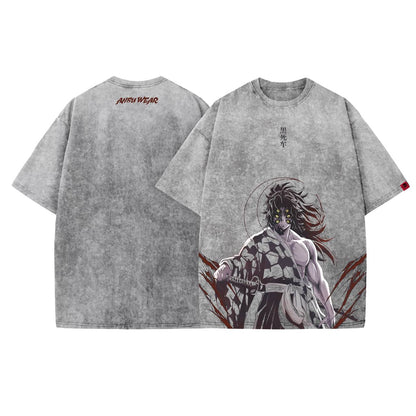 kokushibo Acid Wash  Oversized T-Shirt