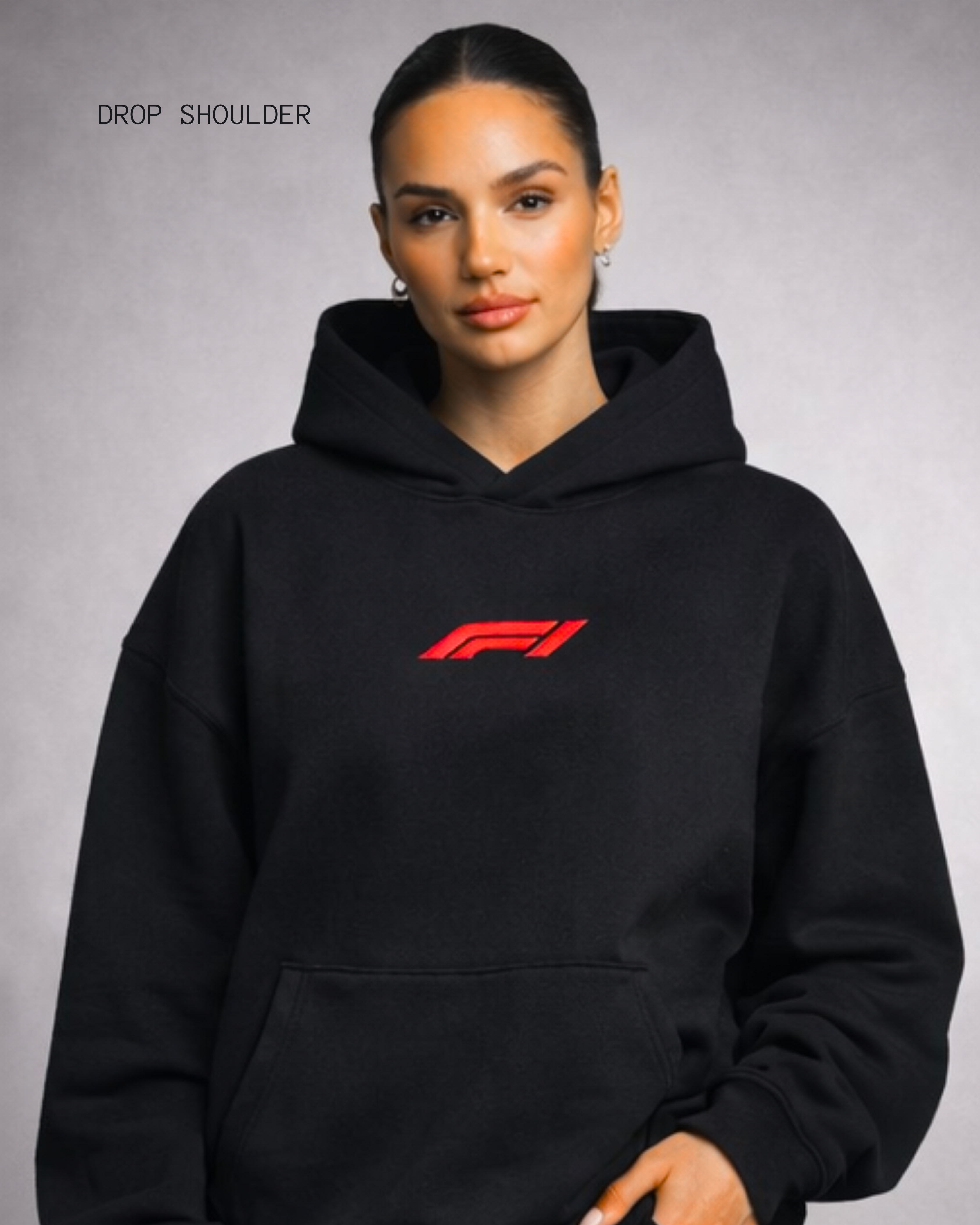 F1 EDITION - LOOSE FIT UNISEX BLACK HOODIE