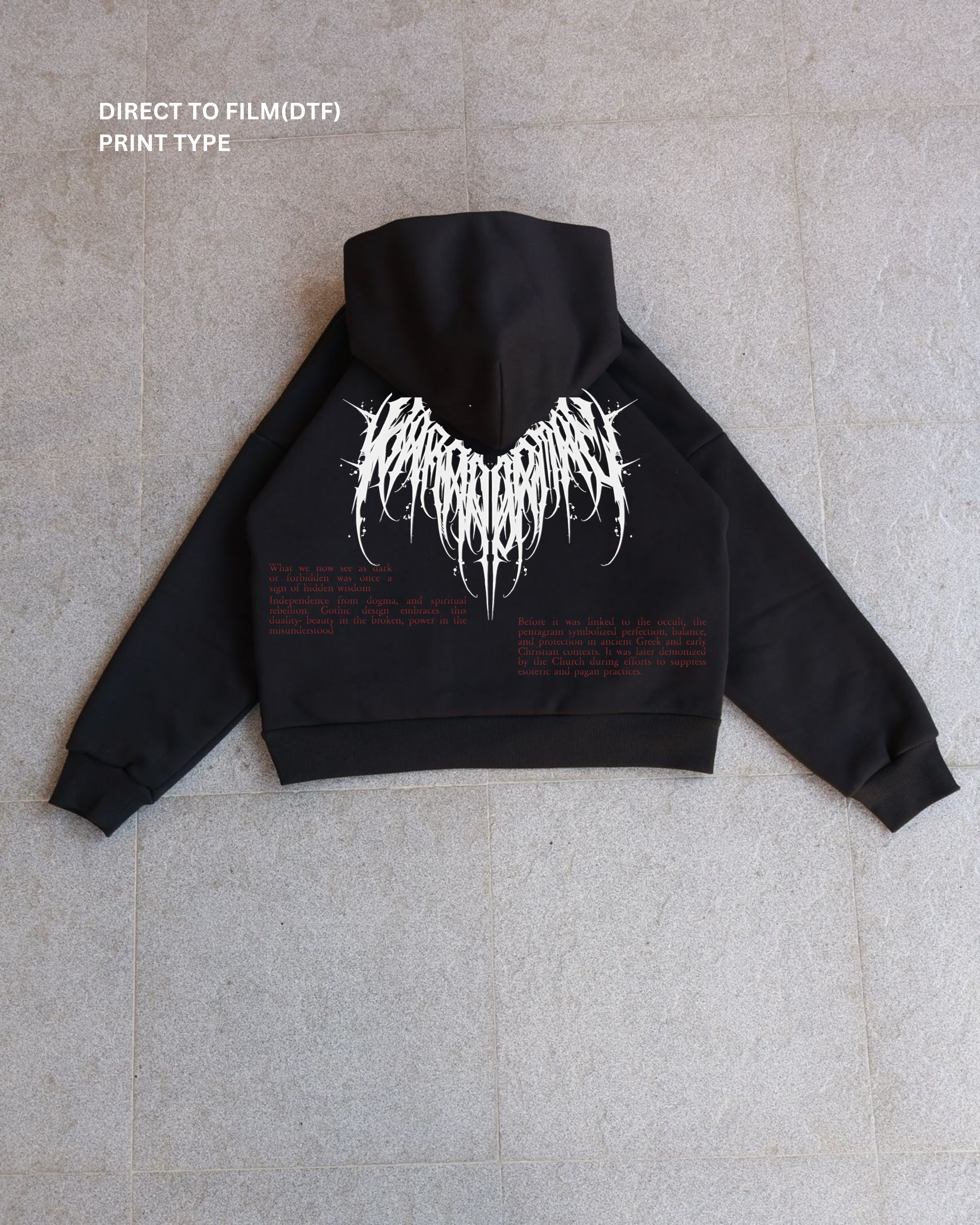 WHITE SIGIL ARC OVERSIZED HOODIE