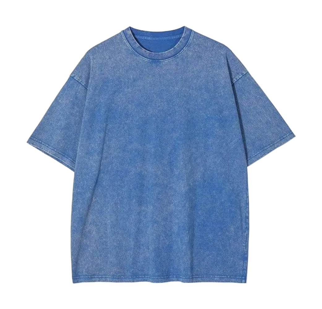 ROYAL BLUE HEVYWEIGHT ACIDWASH TEE