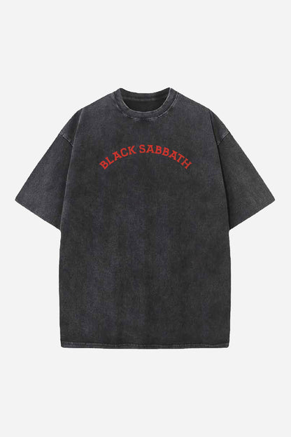 Black Sabbath Designed Oversized Acidwash T-shirt