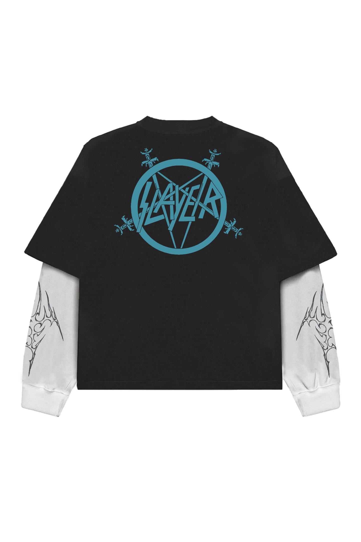 Slayer Designed Long Sleeve Oversized Tee