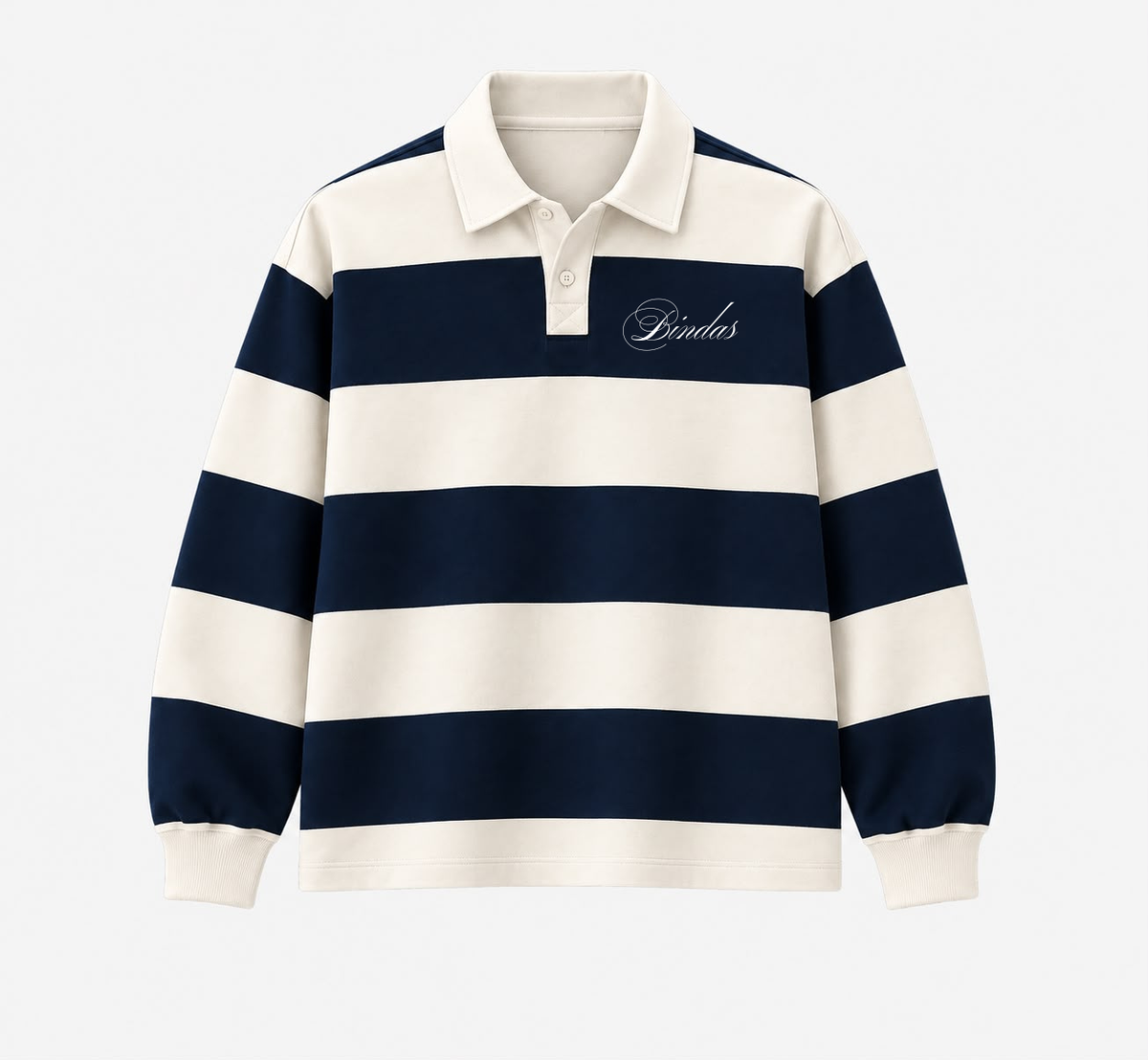 POLO Sweatshirt  — IVORY / NAVY