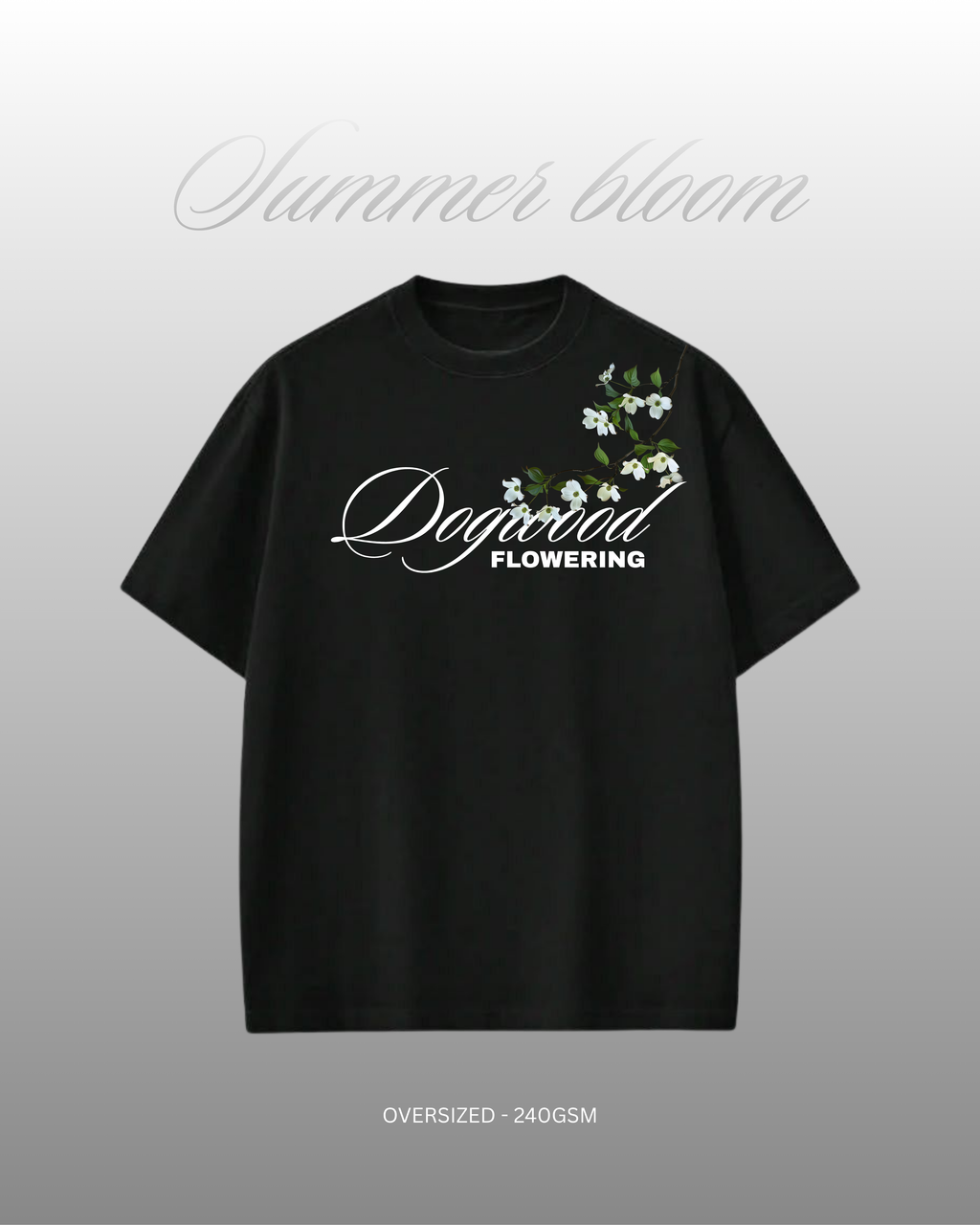 DOGWOOD FLOWERING | BLACK  | 240 GSM