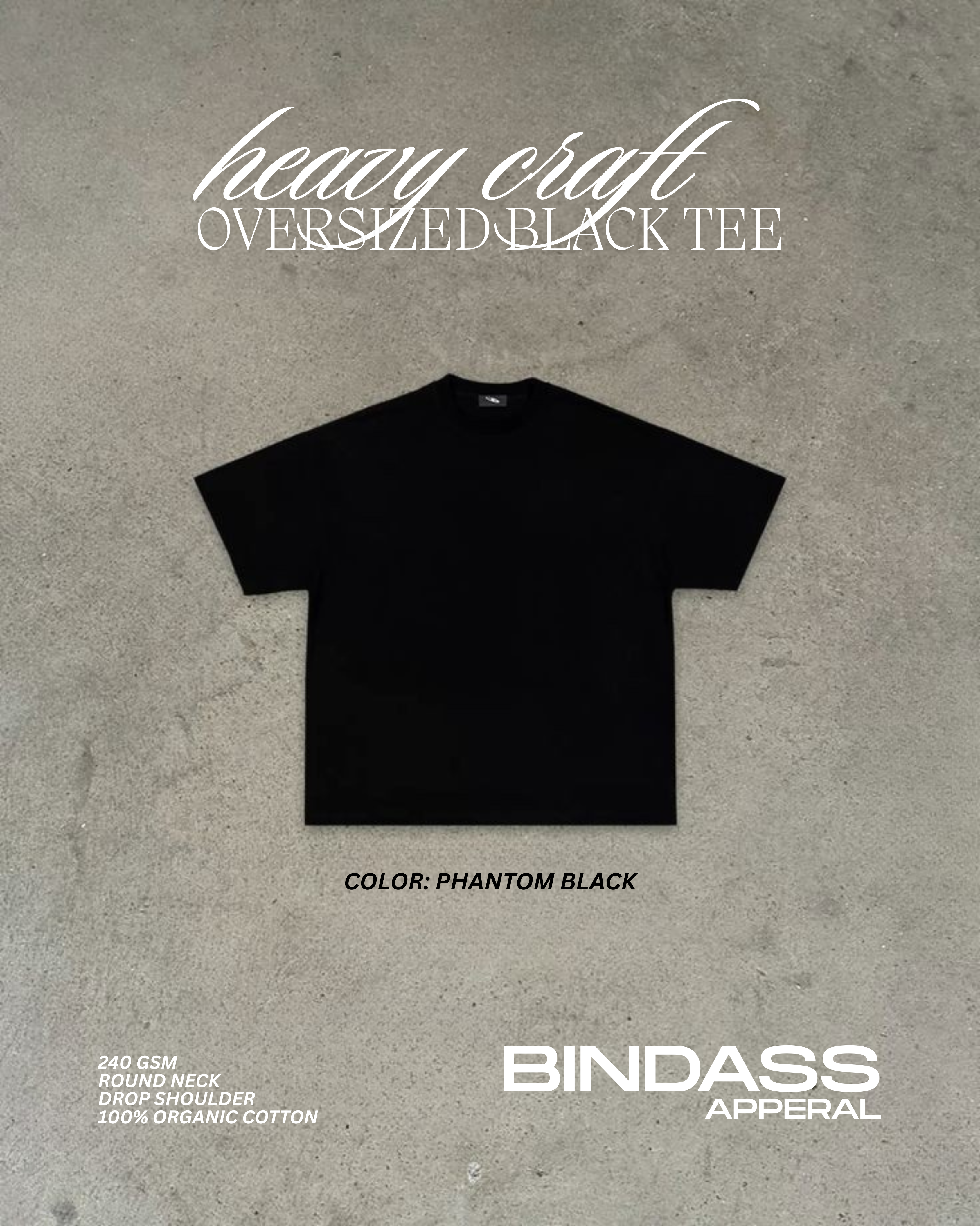 BLACK OVERSIZED T-SHIRT – 240 GSM