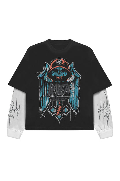 Slayer Designed Long Sleeve Oversized Tee
