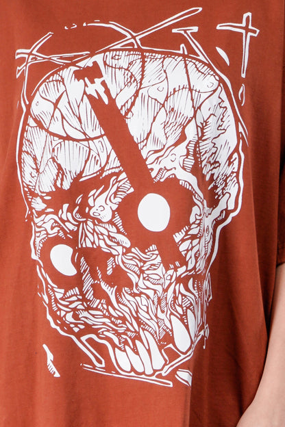 Metal Designed Oversized Tee