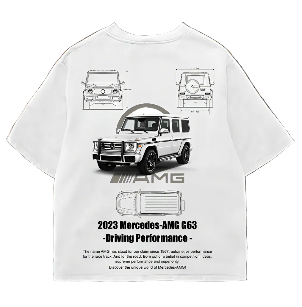 Mercedes Amg G63 White Oversized Tee