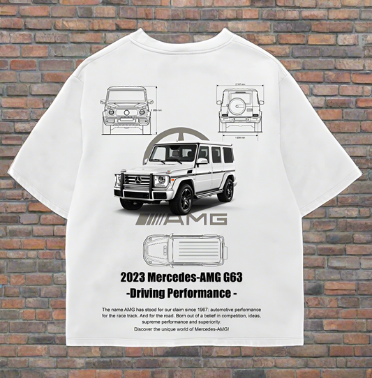 Mercedes Amg G63 White Oversized Tee
