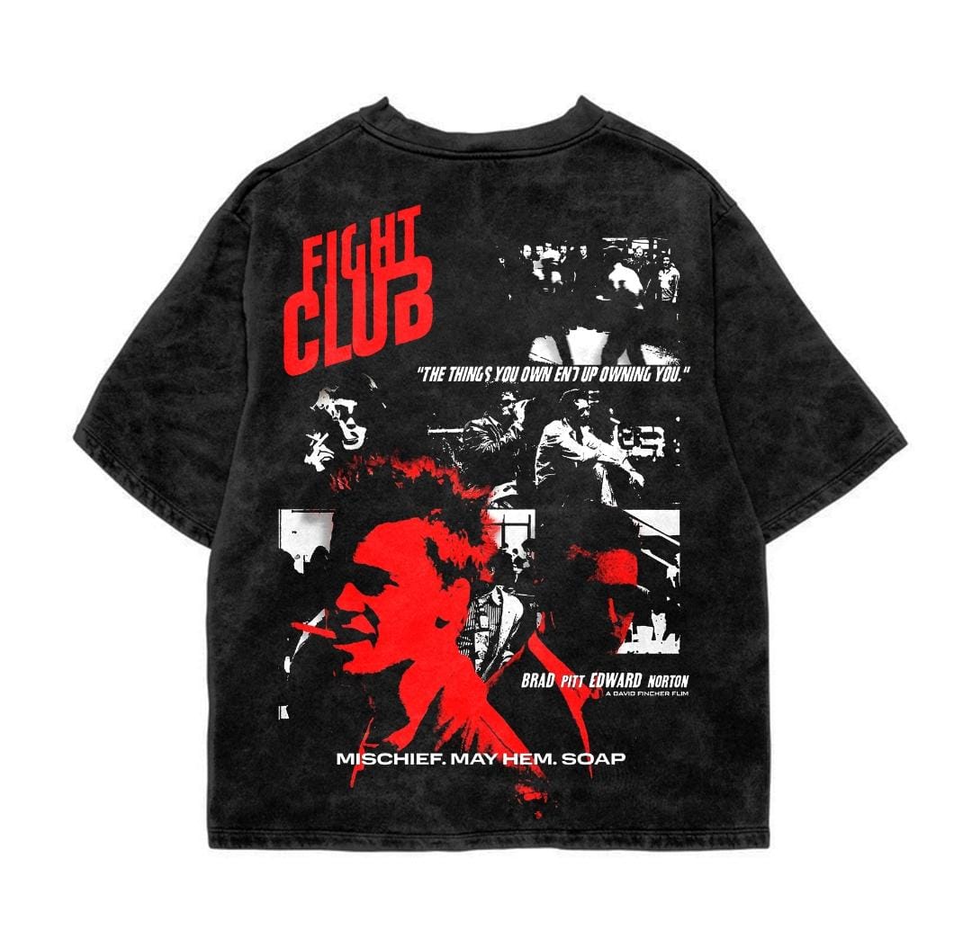 Fight Club Acid Wash Oversized tee – Bindas Apparel.