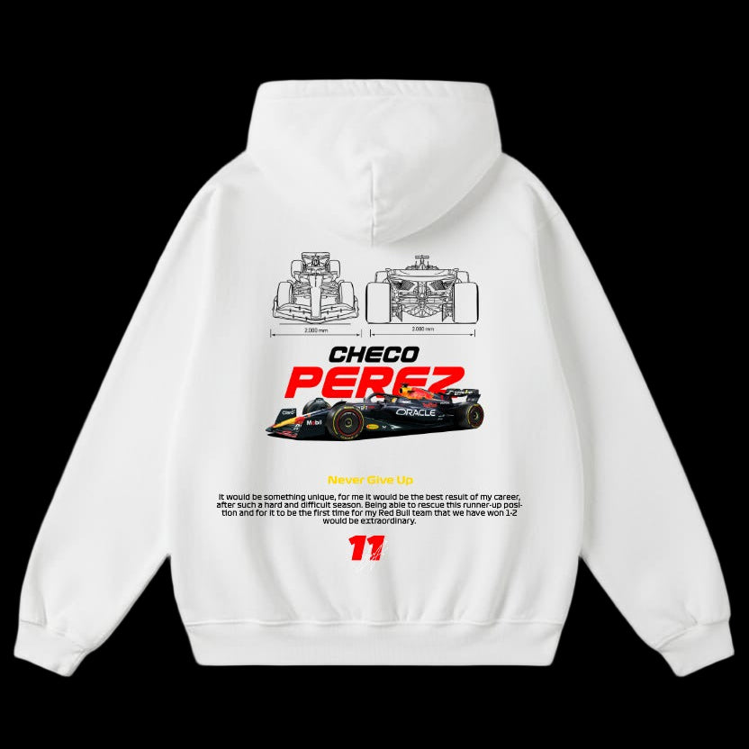Checo perez raceing oversize hoodie white