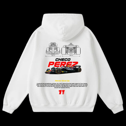 Checo perez raceing oversize hoodie white