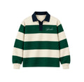 POLO SWEATSHIRT — IVORY / FOREST / NAVY