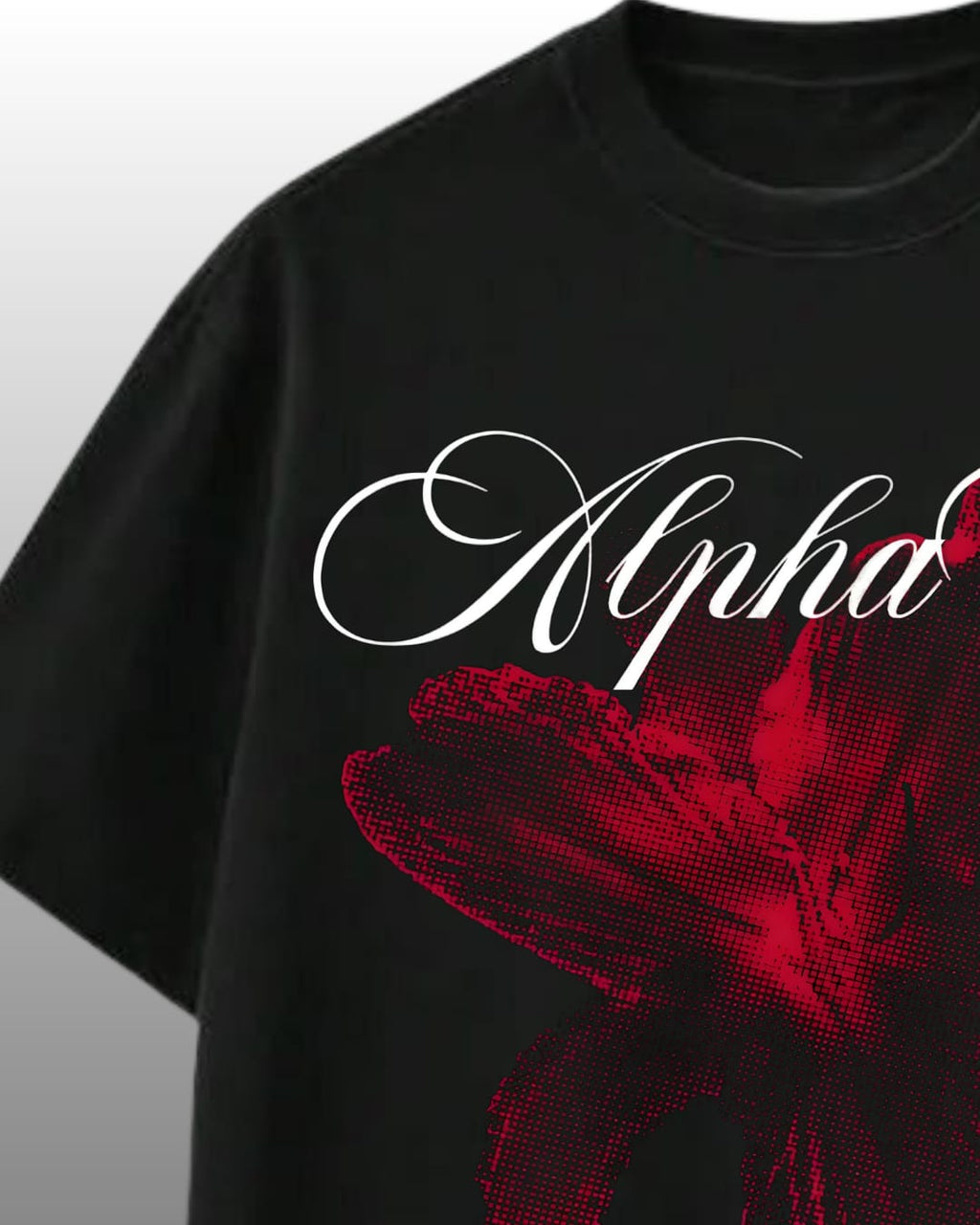 ALFA CHI TEE BLACK OVERSIZED