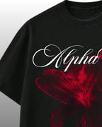 ALFA CHI TEE BLACK OVERSIZED