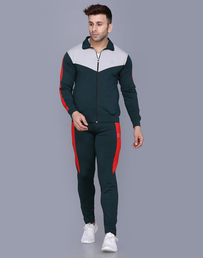 Bottle Green & Red TrackSuit