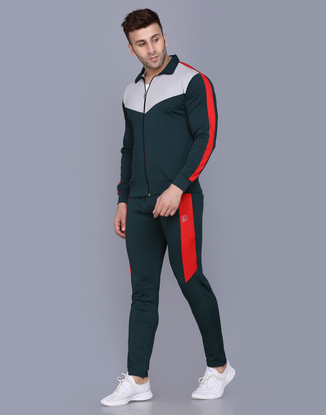 Bottle Green & Red TrackSuit
