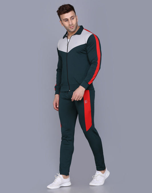 Bottle Green & Red TrackSuit